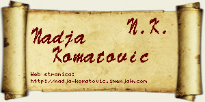 Nadja Komatović vizit kartica